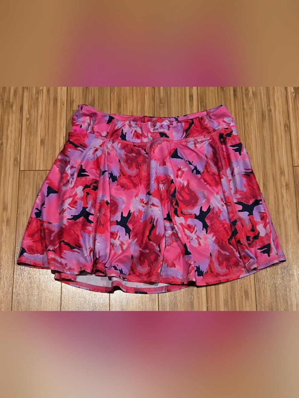 All In Motion Pink Floral Active Skirt with Built-In Shorts